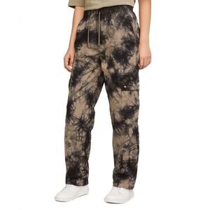 Nike Air Jordan Heritage Tie Dye Cargo Pants Loose Ankle Drawcord Tan Black S